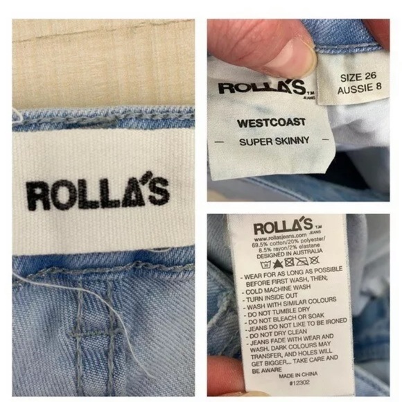 ROLLA’S West Coast Super Skinny In Light Blue Wash - Picture 9 of 10